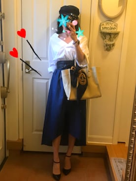 「rps（アールピーエス）のアイテム（デニムスカート）」を使った、Lauriamさん（レディース・154cm）の夏コーディネート
