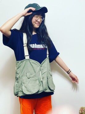 「muahmuah（ムーアムーア）のアイテム（Tシャツ/カットソー）」を使った、樂さん（レディース・162cm）の春コーディネート
