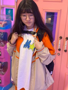 「afad_taiwanのアイテム（Tシャツ/カットソー、ホワイト系）」を使った、樂さん（レディース・163cm）の春コーディネート