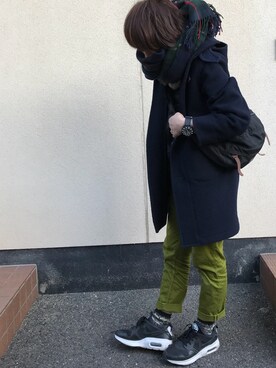 「DANTON（ダントン）のアイテム（ダッフルコート）」を使った、みゆさん（レディース・161cm）の冬コーディネート