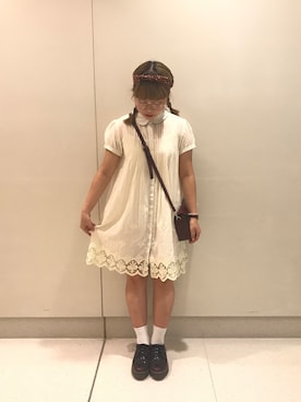 「MONKI（モンキ）のアイテム（シューズ）」を使った、bubbleさん（レディース・150cm）の夏コーディネート
