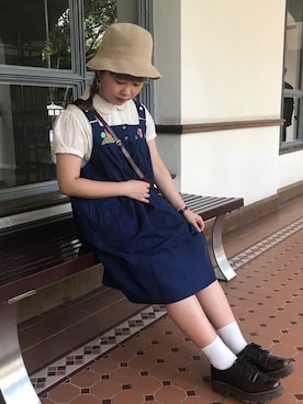 「MONKI（モンキ）のアイテム（シューズ）」を使った、bubbleさん（レディース・150cm）の夏コーディネート