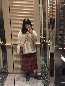 「MONKI（モンキ）のアイテム（シューズ）」を使った、bubbleさん（レディース・150cm）の冬コーディネート