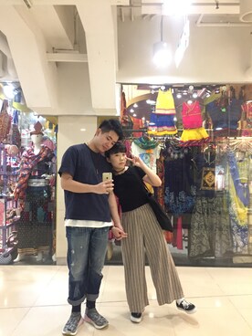 「PULL&BEAR（プルアンドベア）のアイテム（チノパンツ）」を使った、bubbleさん（レディース・150cm）の夏コーディネート