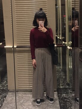「PULL&BEAR（プルアンドベア）のアイテム（チノパンツ）」を使った、bubbleさん（レディース・150cm）の秋コーディネート