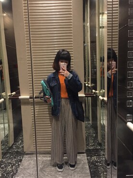 「PULL&BEAR（プルアンドベア）のアイテム（チノパンツ）」を使った、bubbleさん（レディース・150cm）の冬コーディネート