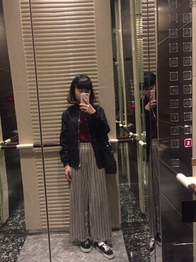 「PULL&BEAR（プルアンドベア）のアイテム（チノパンツ）」を使った、bubbleさん（レディース・150cm）の冬コーディネート