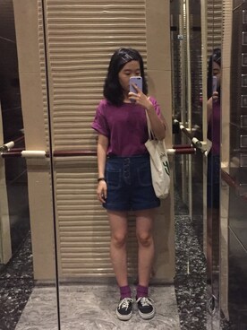 「6IXTY8IGHTのアイテム（パンツ）」を使った、bubbleさん（レディース・150cm）の夏コーディネート