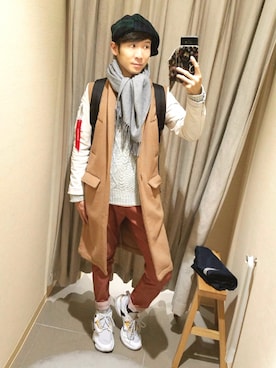 「L.H.P（エルエイチピー）のアイテム（ニット/セーター）」を使った、凜ノ助さん（メンズ・165cm）の冬コーディネート