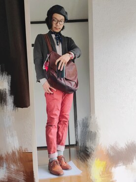 凜ノ助さんの「コンフォートジャケット（ガンクラブチェック・袖丈着丈短め）」を使ったコーディネート