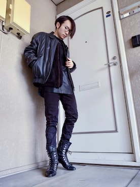 「アイテム（ブルゾン）」を使った、凜ノ助さん（メンズ・165cm・30代）の冬コーディネート