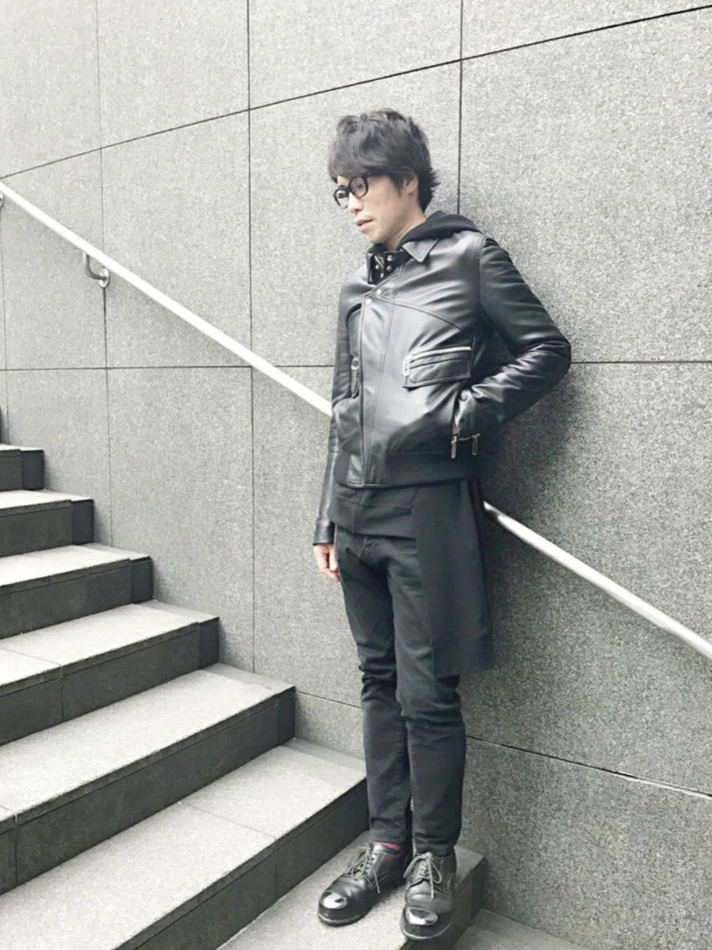 Dior hommeのライダースジャケットを使った人気ファッション