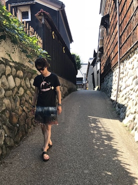 「DRIES VAN NOTEN（ドリスヴァンノッテン）のアイテム（サンダル）」を使った、YMDMさん（メンズ・171cm）の夏コーディネート