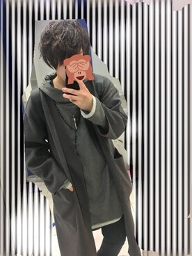 「ロング丈」｜「アイテム（その他アウター）」を使った、ゆすさん（メンズ・160cm）の冬コーディネート