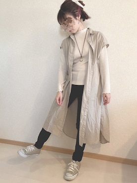 「SM2（エスエムツー）のアイテム（シャツワンピース）」を使った、Azukoさん（レディース・158cm）の春コーディネート