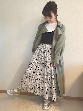 「SpRay（スプレイ）のアイテム（トレンチコート）」を使った、Azukoさん（レディース・158cm）の春コーディネート