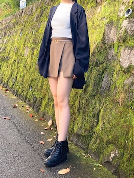 「FREAK'S STORE（フリークスストア）のアイテム（テーラードジャケット）」を使った、みなみ。さん（レディース・161cm）の秋コーディネート