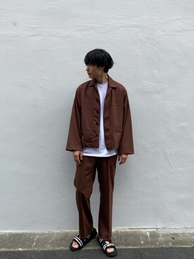 「markaware（マーカウェア）のアイテム（パンツ）」を使った、shotaさん（メンズ・175cm）の春コーディネート