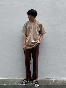 「markaware（マーカウェア）のアイテム（スラックス）」を使った、shotaさん（メンズ・175cm）の春コーディネート