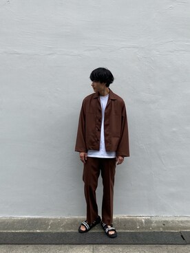 「markaware（マーカウェア）のアイテム（サンダル）」を使った、shotaさん（メンズ・175cm）の春コーディネート