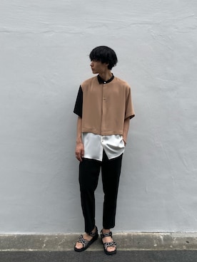 「Iroquois（イロコイ）のSTUDIOUS別注 サマーデーパードスラックス（スラックス）」を使った、shotaさん（メンズ・175cm）の春コーディネート