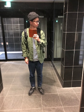 「orSlow（オアスロウ）のアイテム（ノーカラージャケット）」を使った、Rさん（メンズ・176cm）の春コーディネート