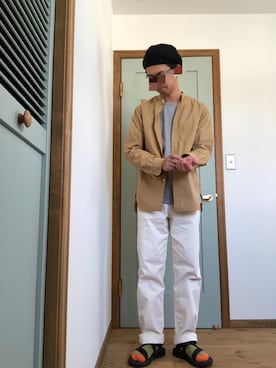 「orslow」｜「アイテム（ハンチング/ベレー帽）」を使った、Rさん（メンズ・176cm）の春コーディネート