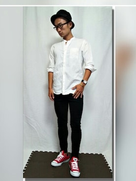 「Paul Smith（ポールスミス）のWATCH (NEW NO.7)（アナログ腕時計、ホワイト系）」を使った、Toshiさん（メンズ・168cm）の秋コーディネート
