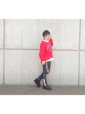 「STUDIO SEVEN（スタジオ セブン）のアイテム（ブーツ）」を使った、riosan1995さん（メンズ・163cm）の秋コーディネート