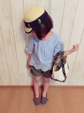「TOMS（トムス）のアイテム（シューズ）」を使った、cocohalさん（キッズ・100cm）の春コーディネート