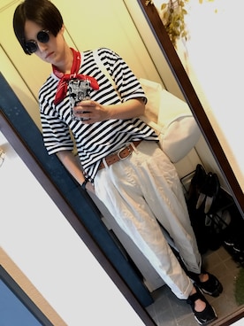 「nest Robe（ネストローブ）のアイテム（パンツ）」を使った、オシャポさん（レディース・167cm）の夏コーディネート