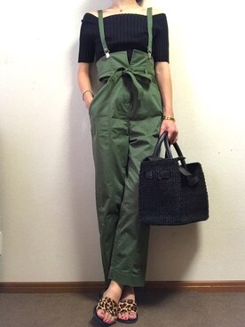 「カーキパンツ」｜SYRさん（レディース・167cm）の夏コーディネート