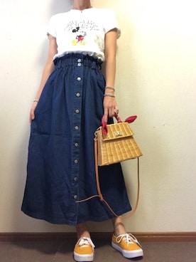 「ミッキーT」｜「アイテム（財布/小物）」を使った、SYRさん（レディース・167cm）の夏コーディネート