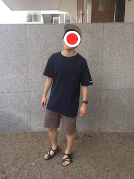 「Herschel Supply（ハーシェルサプライ）のアイテム（帽子）」を使った、コミヤさん（メンズ・170cm）の夏コーディネート