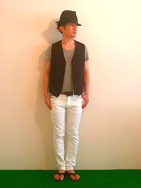 「Paul Smith（ポールスミス）のアイテム（サンダル）」を使った、Hamakeiさん（メンズ・167cm）の春コーディネート