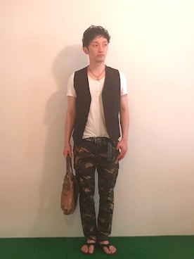 「Paul Smith（ポールスミス）のアイテム（サンダル）」を使った、Hamakeiさん（メンズ・167cm）の春コーディネート