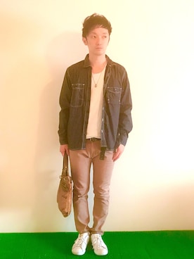 「GOOD OL'(グッドオル)のアイテム」を使った、Hamakeiさん(メンズ・167cm)の春コーディネート
