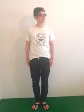「Paul Smith（ポールスミス）のアイテム（サンダル）」を使った、Hamakeiさん（メンズ・167cm）の夏コーディネート