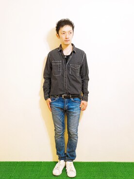 「GOOD OL'（グッドオル）のアイテム」を使った、Hamakeiさん（メンズ・167cm）の秋コーディネート