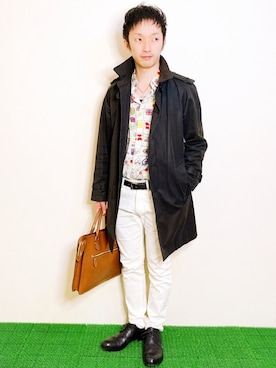 「Paul Smith（ポールスミス）のアイテム（トレンチコート）」を使った、Hamakeiさん（メンズ・167cm）の秋コーディネート