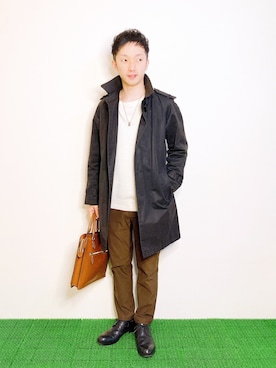 「Paul Smith（ポールスミス）のアイテム（トレンチコート）」を使った、Hamakeiさん（メンズ・167cm）の冬コーディネート