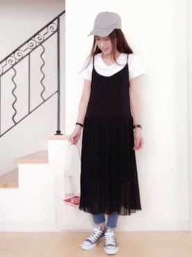 「ポケットＴシャツ」｜「アイテム（ラッピングキット）」を使った、eriさん（レディース・163cm）の春コーディネート