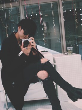 「SHAREEF（シャリーフ）のアイテム（チェスターコート）」を使った、KEY🗝さん（メンズ・170cm）の春コーディネート