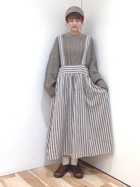 「サマンサモスモス」｜「アイテム（スリッポン）」を使った、マユ﻿﻿ネーズさん（レディース・151cm）の秋コーディネート