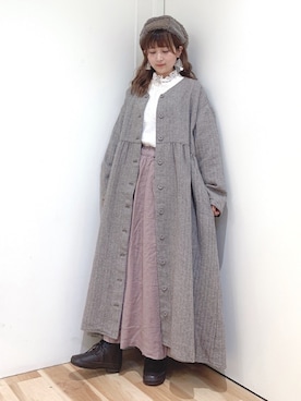 「アイテム（ハンチング/ベレー帽）」を使った、マユ﻿﻿ネーズさん（レディース・151cm）の冬コーディネート