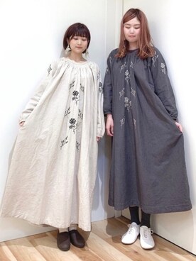 「サマンサモスモス」｜「アイテム（スリッポン）」を使った、マユ﻿﻿ネーズさん（レディース・151cm）の冬コーディネート