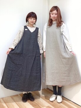 「サマンサモスモス」｜「アイテム（スリッポン）」を使った、マユ﻿﻿ネーズさん（レディース・151cm）の冬コーディネート