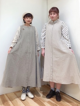 「サマンサモスモス」｜「アイテム（スリッポン）」を使った、マユ﻿﻿ネーズさん（レディース・151cm）の春コーディネート