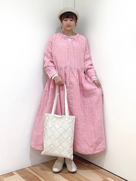 「サマンサモスモス」｜「アイテム（スリッポン）」を使った、マユ﻿﻿ネーズさん（レディース・151cm）の春コーディネート