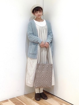「水色」｜「アイテム（スリッポン）」を使った、マユ﻿﻿ネーズさん（レディース・151cm）の春コーディネート